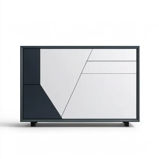 Kredens MDF czarno-biały 160 x 40 x 90 cm